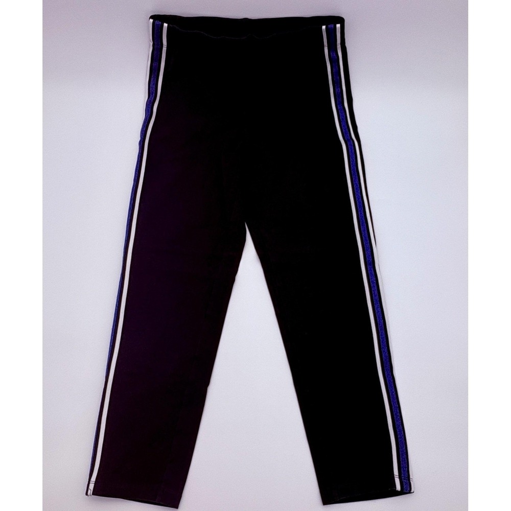 Susan Graver Weekend Pants Womens XS Petite Black Side Stripe Pull On Stretch